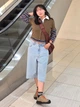 Поло женское UNIQLO 465486541 M Коричневое/Синее (1159863346) - изображение 10