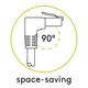 Патч-корд Goobay RJ45 UTP6a 1.0m patch AWG25 1x90° D=5.9mm PoE+ білий(75.05.1536) - изображение 2
