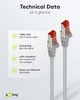 Патч-корд Goobay RJ45 SFTP6 2.0m patch AWG28 LSOH D=6.0mm Cu PoE+ сірий(75.05.0887) - зображення 6