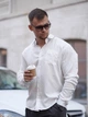 Мужская рубашка классическая однотонная Tencel Comfort Белая M - изображение 4