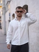 Мужская рубашка классическая однотонная Tencel Comfort Белая M - изображение 6