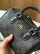 Сумка жіноча шкіряна з принтом в стилі Coach Rowan Brown Satchel In Signature Canvas - изображение 8