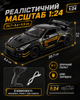 Радиоуправляемая машинка спорткар 1:24 на пульте 2.4GHz с USB-зарядкой светом открывающейся дверью и капотом модель авто 20,7х8,6х5,5 см для детей игрушечный гоночный автомобиль черный повороты реалистичный салон и спойлер корпус - изображение 6