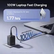 Сетевое зарядное устройство 100W Baseus EnerFill FE11 Fast Charger три порта 2 × Type-C + 1 × USB-A быстрая зарядка PD 3.0 + QC 3.0/4.0 зарядка для ноутбука Black (P10182102123-00) - изображение 2