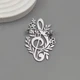 Брошь BROCHE бижутерия Музыка Скрипичный ключ с цветами серебристая BRBF115338 - изображение 3