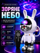 Ночник-проектор звездного неба в виде зайчика для детской комнаты с пультом дистанционного управления, питание от USB и LED-подсветкой с изменением цветов - изображение 1