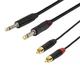 Profesjonalny kabel audio SSQ RCAJM1 2x RCA - 2x Jack 6.35 mm TS (Mono) (1 m) (5907688758795) - obraz 2