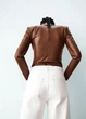 Боди Zara с V-образным вырезомзи искусственной кожи М - изображение 5
