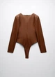 Боди Zara с V-образным вырезомзи искусственной кожи М - изображение 6