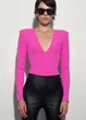 Боди с длинными рукавами ярко-розового цвета ZARA с V-образным вырезом XS - изображение 1