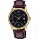 Мужские наручные часы Casio MTP-V002GL-1B, кварцевые, кожаный ремешок, водозащита 30 м - изображение 1