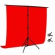 Т-образная стойка держатель для фона Puluz 2x2 м с красным тканевым фотофоном 2x3 м для фото- и видеосъемки, стримов - изображение 1
