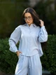 Рубашка женская летняя льняная Tencel Linen Голубая XL - изображение 1