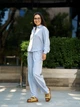 Рубашка женская летняя льняная Tencel Linen Голубая XL - изображение 4