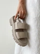 Женские босоножки PARADIZE SHOES темно-бежевого цвета из натуральной кожи с широкими ремешками на липучках 37 размер (стелька 23,6 см) - изображение 1