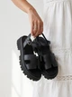 Женские босоножки PARADIZE SHOES черного цвета из натуральной кожи на массивной черной подошве 37 размер (стелька 23,6 см) - изображение 2