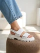Женские босоножки PARADIZE SHOES белого цвета из натуральной кожи с широкими ремешками на липучках 40 размер (стелька 25,4 см) - изображение 1