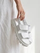 Женские босоножки PARADIZE SHOES белого цвета из натуральной кожи с широкими ремешками на липучках 40 размер (стелька 25,4 см) - изображение 4
