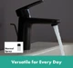 Смеситель для раковины HANSGROHE Vernis Blend матовый черный 71551670 с донным клапаном - изображение 11