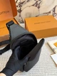 Мужская нагрудная сумка LV022 Louis Vuitton Avenue Total Black черная - изображение 8