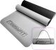 Килимок для йоги та фітнесу EasyFit TPE+TC 183x61x0.6 см ECO-Friendly двошаровий каремат EF-1924-GYBK Сірий з чорним (56002482) - зображення 1