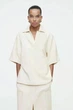 Сорочка поло жіноча COS oversized linen-twill polo shirt 1243596001 Eur 34 Бежевий - изображение 2