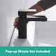 Смеситель для раковины HANSGROHE Vernis Shape матовый черный 71561670 с донным клапаном - изображение 17