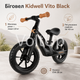 Беговел Kidwell VITO Black черный для детей от 2 лет до 30 кг с магниевой рамой и EVA-колесами 28 см - изображение 1