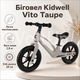 Беговел Kidwell VITO Taupe серо-коричневый для детей от 2 лет до 30 кг с магниевой рамой и EVA-колесами 28 см - изображение 1