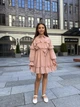 Детское праздничное платье для девочки подростковое нарядное шифоновое с рюшами на выпускной день рождения праздник IRmAS 1382 рост размер 158 мокко - изображение 5