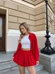 Легкий літній костюм жатка сорочка оверсайз та шорти-спідниця, червоний, 44-46 (0449SH) - изображение 4