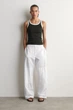 Жіноча майка COS Ribbed Cotton Tank Top Khaki / White S (1326259008) - зображення 2