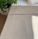 Вафельное плед покрывало LavSon 100% органический хлопок Двухспальный 220х220 + 2 наволочки 45х45 Беж - изображение 4