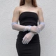 Довгі фатинові рукавички прозорі s/m/l блакитний (30r001) - зображення 5