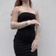 Довгі фатинові рукавички прозорі s/m/l бежевий (30r001) - изображение 4