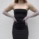 Довгі фатинові рукавички прозорі s/m/l блакитний (30r001) - зображення 7
