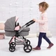 Wózek dla lalki Bayer Design City Max 17533AA Szaro-różowy (4003336175332) - obraz 7