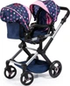 Wózek dla lalek bliźniaczy Bayer Niebieskie gwiazdki 81 cm Blue/Pink (4003336267167) - obraz 4