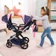 Wózek dla lalek bliźniaczy Bayer Niebieskie gwiazdki 81 cm Blue/Pink (4003336267167) - obraz 7