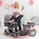 Wózek dla lalki Bayer z akcesoriami Szary-różowy 42 cm (4003336413205) - obraz 7