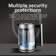 Электрочайник HOCO HA01A Kitchen high boron glass electric kettle, 1.8L, 2000W, silver - изображение 11
