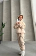 Теплый костюм двойка (худи, штаны) для девочки 3-4 лет, рост 104см. Цвет Бежевый - изображение 4