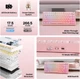 Бездротова ігрова механічна клавітура AULA F75 Pink, Dream Sakura switch, 75%, Hot-Swap, RGB, 2.4GHz/Bluetooth/USB - изображение 11