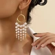 Серьги с искусственными жемчужинами золотистые Podarkus BK908-G - изображение 1