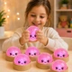 Антистрес іграшка сквіш Пельмень Glitter LED, 10 см, світиться, Рожевий (Squishy Dumpling) - зображення 4