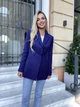 Пиджак на подкладке женский классический однотонный с двумя пуговицами креп костюмка XXL (50) темно-синий - изображение 2