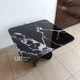 Комплект журнальных столиков 2 шт квадратных со стеклянными столешницами под мрамор, кофейные столы 2в1 из закалённого стекла и ЛДСП для гостиной, спальни, кабинета, офиса Чёрный/Белый мрамор, YM-181-White/Black - изображение 2