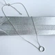 Серебряное родированное колье Гармония 40-45 см, женская цепочка с кулоном-кругом 925 пробы - изображение 5
