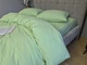 Постельное белье с резинкой Lime green(1371) вареный хлопок Полуторный размер, наволочки 50/70 - изображение 3