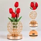 Настольная лампа LED светильник Lesko Tulips Crystal SJP0723002 Red ночник в виде букета тюльпанов - изображение 3